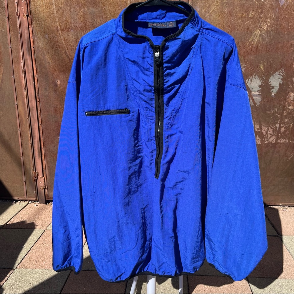 Super Sweet Blue Antigua 3/4 Zip Pull Over - Size XL - 100% Nylon